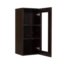 Load image into Gallery viewer, Anchester Espresso Wall Mullion Door Cabinet 1 Door 2 Adjustable Shelves Glass Not Included
