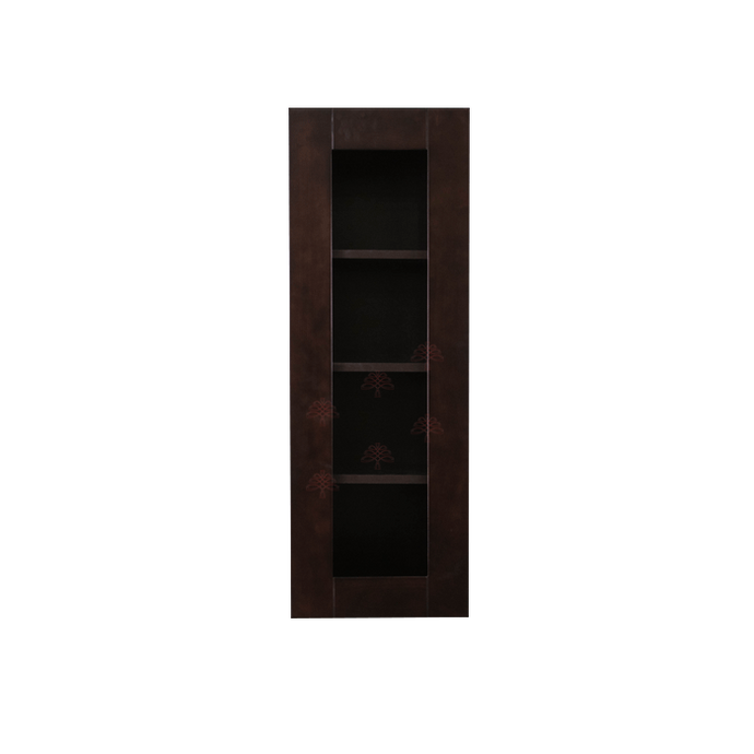 Anchester Espresso Wall Mullion Door Cabinet 1 Door 3 Adjustable Shelves Glass Not Included