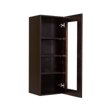 Load image into Gallery viewer, Anchester Espresso Wall Mullion Door Cabinet 1 Door 3 Adjustable Shelves Glass Not Included