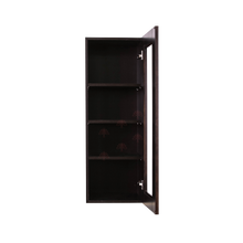 Load image into Gallery viewer, Anchester Espresso Wall Mullion Door Cabinet 1 Door 3 Adjustable Shelves Glass Not Included