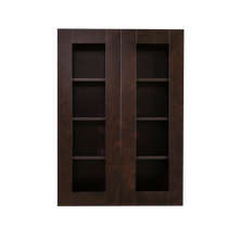 Load image into Gallery viewer, Anchester Espresso Wall Mullion Door Cabinet 2 Doors 3 Adjustable Shelves Glass Not Included