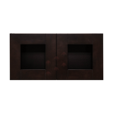 Load image into Gallery viewer, Anchester Espresso Wall Mullion Door Cabinet 2 Doors No Shelf 24 Inch Depth Glass Not Included