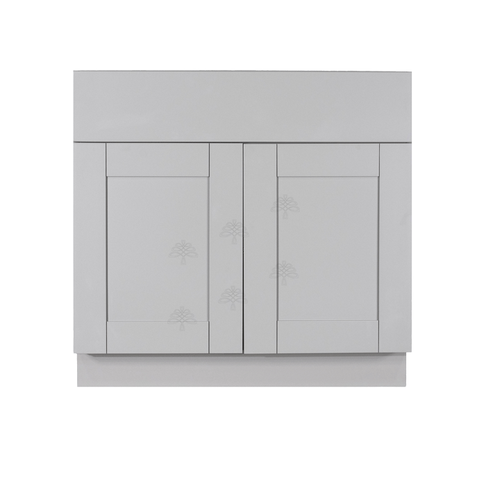 Anchester Gray Base Cabinet 2 Drawers 2 Doors 1 Adjustable Shelf