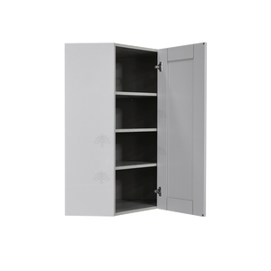 Anchester Gray Wall Diagonal Corner 1 Door 3 Adjustable Shelves