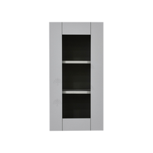 Load image into Gallery viewer, Anchester Gray Wall Mullion Door Cabinet 1 Door 2 Adjustable Shelves 30 Inch Height Glass Not Included