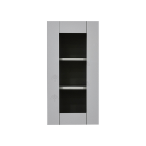 Anchester Gray Wall Mullion Door Cabinet 1 Door 2 Adjustable Shelves 30 Inch Height Glass Not Included