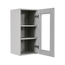 Load image into Gallery viewer, Anchester Gray Wall Mullion Door Cabinet 1 Door 2 Adjustable Shelves 30 Inch Height Glass Not Included