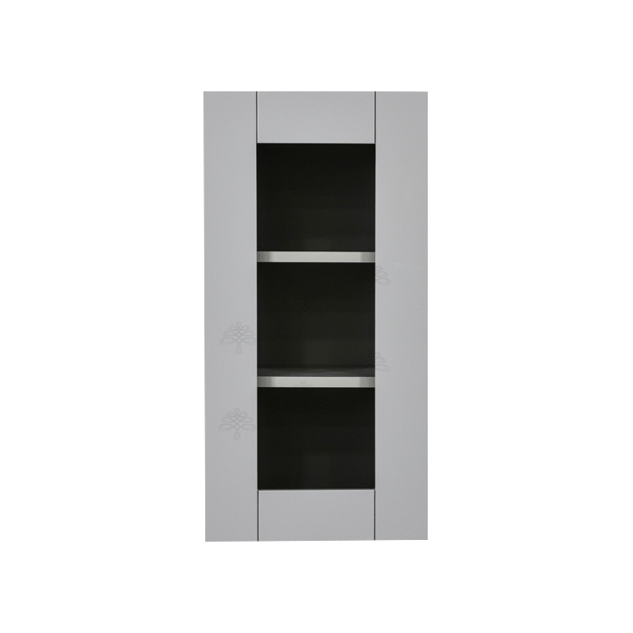 Anchester Gray Wall Mullion Door Cabinet 1 Door 2 Adjustable Shelves Glass Not Included