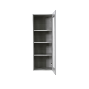Anchester Gray Wall Mullion Door Cabinet 1 Door 3 Adjustable Shelves Glass Not Included