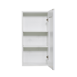 Anchester White Wall Cabinet 1 Door 2 Adjustable Shelves 30-inch Height