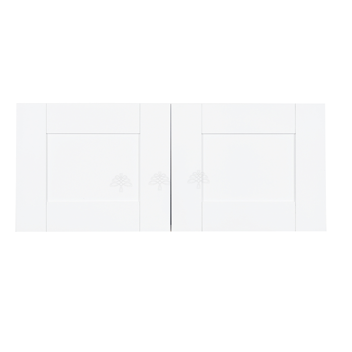 Anchester White Wall Cabinet 2 Doors No Shelf 24inch Depth