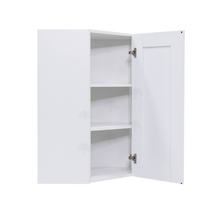 Load image into Gallery viewer, Anchester White Wall Diagonal Corner 1 Door 2 Adjustable Shelves