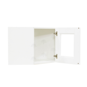 Anchester White Wall Mullion Door Diagonal Corner Cabinet 1 Door No Shelf Glass Not Included