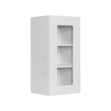 Load image into Gallery viewer, Anchester White Wall Mullion Door Cabinet 1 Door 2 Adjustable Shelves 30 Inch Height Glass Not Included