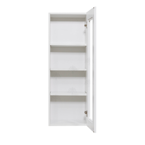 Anchester White Wall Mullion Door Cabinet 1 Door 3 Adjustable Shelves Glass Not Included