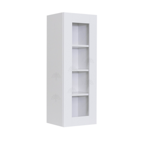 Anchester White Wall Mullion Door Cabinet 1 Door 3 Adjustable Shelves Glass Not Included