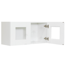 Load image into Gallery viewer, Anchester White Wall Mullion Door Cabinet 2 Doors No Shelf Glass Not Included