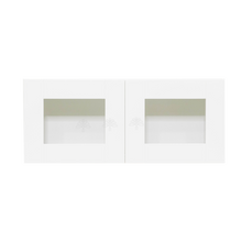Load image into Gallery viewer, Anchester White Wall Mullion Door Cabinet 2 Doors No Shelf 24 Inch Depth Glass Not Included