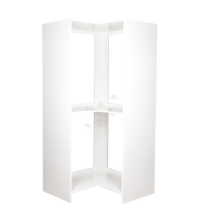 Closet White Finish Tall Corner Cabinet
