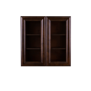 Edinburgh Wall Mullion Door Cabinet 2 Doors 2 Adjustable Shelves 30 Inch Height Glass Not Included