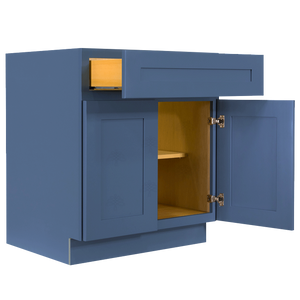 Lancaster Blue Base Cabinet 1 Drawer 2 Doors 1 Adjustable Shelf