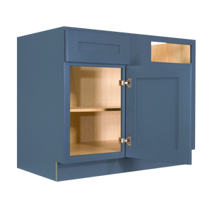Lancaster Blue Base Blind Corner Cabinet 1 Drawer 1 Door