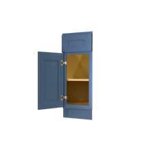 Load image into Gallery viewer, Lancaster Blue Base End Angle Cabinet 1 Fake Drawer 1 Door 1 Adjustable Shelf (Left)