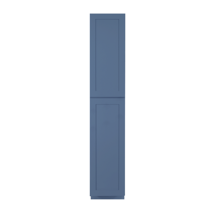 Lancaster Blue Tall Pantry 1 Upper Door and 1 Lower Door