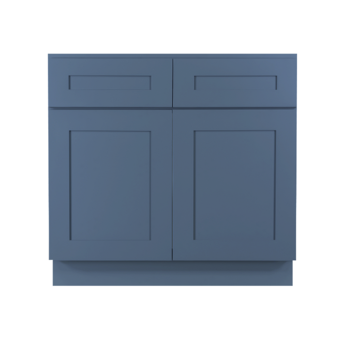Lancaster Blue Sink Base Cabinet 2 Dummy Drawer 2 Doors