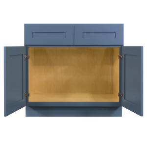 Lancaster Blue Sink Base Cabinet 2 Dummy Drawer 2 Doors