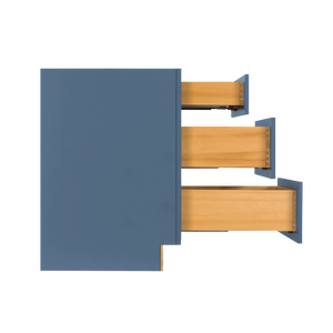 Lancaster Blue Vanity Drawer Base Cabinet 3 Drawers