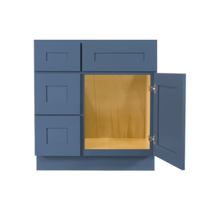 Lancaster Blue Vanity Sink Base Cabinet 1 Dummy Drawer 1 Door (Left)