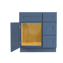 Load image into Gallery viewer, Lancaster Blue Vanity Sink Base Cabinet 1 Dummy Drawer 1 Door (Right)
