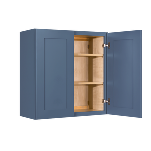 Lancaster Blue Wall Cabinet 2 Doors 2 Adjustable Shelves With 30-inch Height