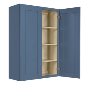 Lancaster Blue Wall Cabinet 2 Doors 3 Adjustable Shelves