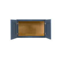 Load image into Gallery viewer, Lancaster Blue Wall Cabinet 2 Doors No Shelf 24inch Depth