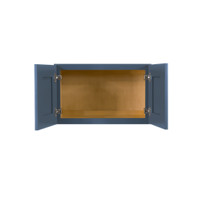 Lancaster Blue Wall Cabinet 2 Doors No Shelf 24inch Depth