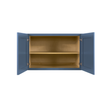 Load image into Gallery viewer, Lancaster Blue Wall Cabinet 2 Doors 1 Adjustable Shelf 24inch Depth