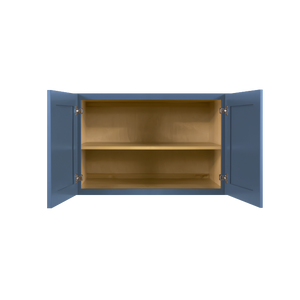 Lancaster Blue Wall Cabinet 2 Doors 1 Adjustable Shelf 24inch Depth