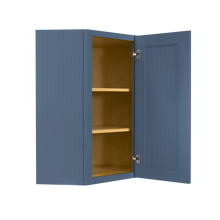 Load image into Gallery viewer, Lancaster Blue Wall Diagonal Corner 1 Door 2 Adjustable Shelves