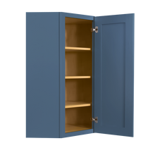 Load image into Gallery viewer, Lancaster Blue Wall Diagonal Corner 1 Door 3 Adjustable Shelves