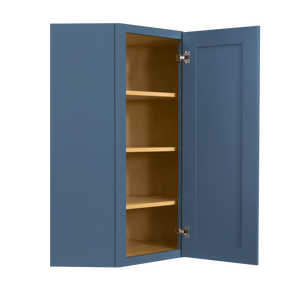 Lancaster Blue Wall Diagonal Corner 1 Door 3 Adjustable Shelves