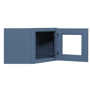 Lancaster Blue Wall Diagonal Mullion Door Cabinet 1 Door No Shelf Glass Not Included