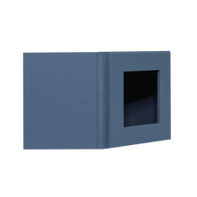 Load image into Gallery viewer, Lancaster Blue Wall Diagonal Mullion Door Cabinet 1 Door No Shelf Glass Not Included