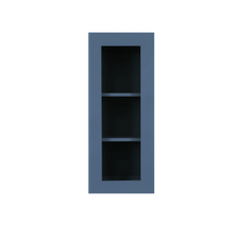 Load image into Gallery viewer, Lancaster Blue Wall Mullion Door Cabinet 1 Door 2 Adjustable Shelves Glass not Included