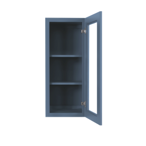 Lancaster Blue Wall Mullion Door Cabinet 1 Door 2 Adjustable Shelves Glass not Included