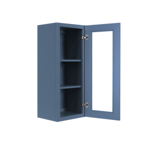 Lancaster Blue Wall Mullion Door Cabinet 1 Door 2 Adjustable Shelves Glass not Included