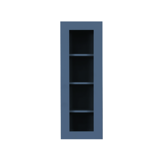 Lancaster Blue Wall Mullion Door Cabinet 1 Door 3 Adjustable Shelves Glass not Included