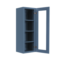 Load image into Gallery viewer, Lancaster Blue Wall Mullion Door Cabinet 1 Door 3 Adjustable Shelves Glass not Included