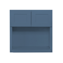 Load image into Gallery viewer, Lancaster Blue Wall Microwave Cabinet 2 Doors No Shelf